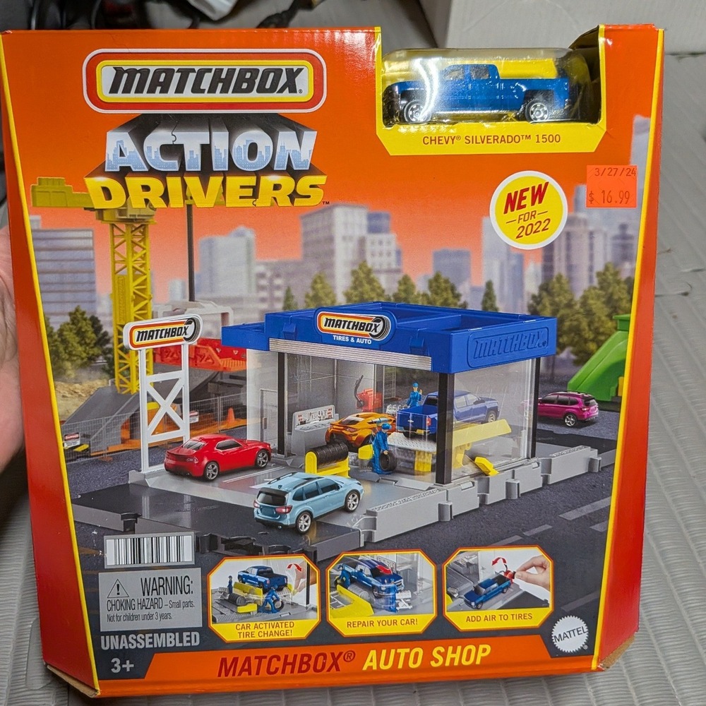 Matchbox Action Drivers Super Twist Tire Shop Chevy Truck Set